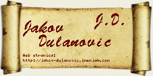Jakov Dulanović vizit kartica